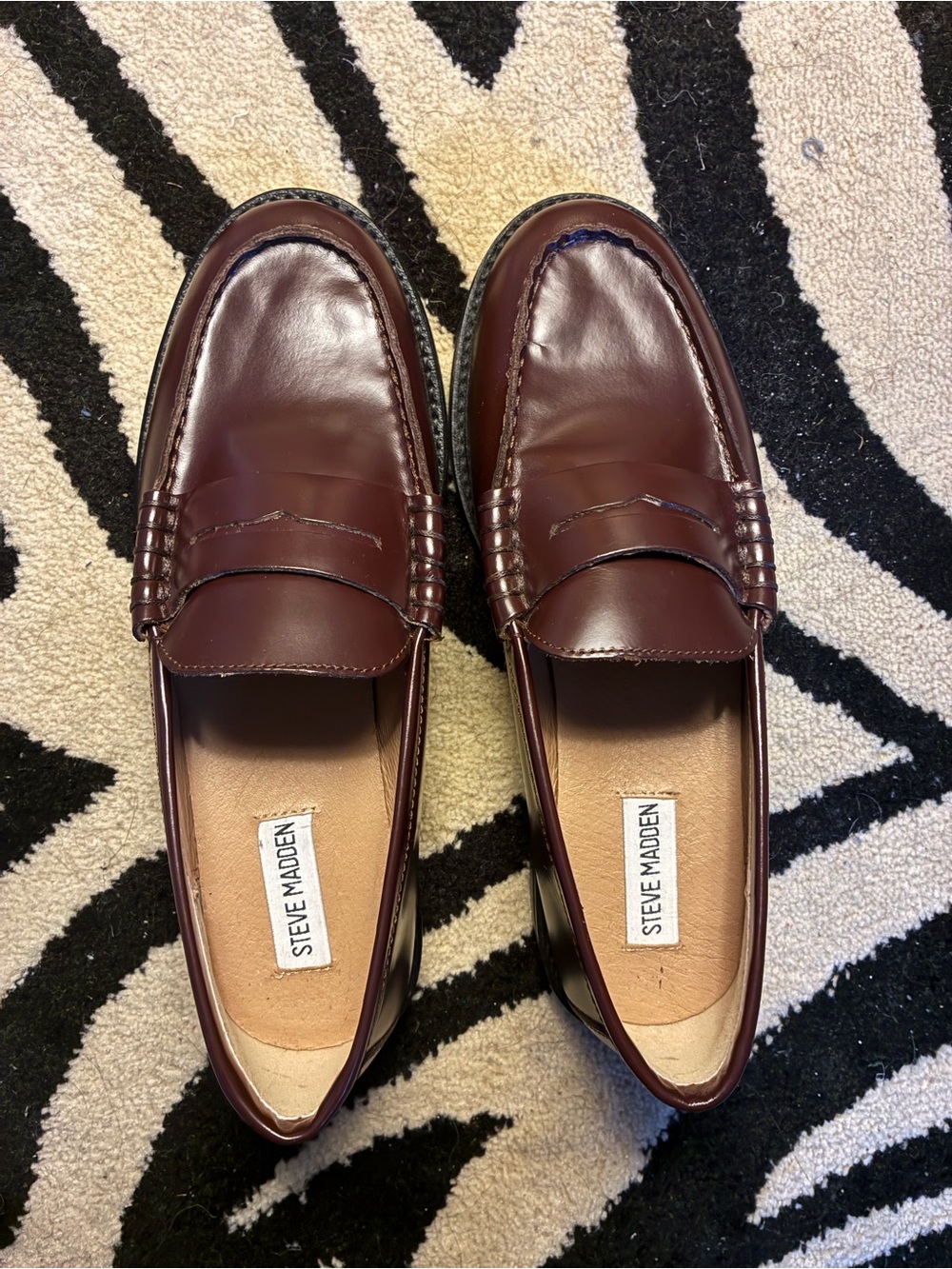 Steve Madden Men’s Burgundy Penny Loafers